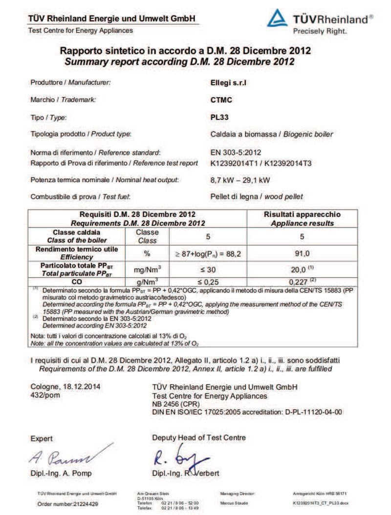 certificat TUV PL33